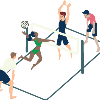Volleyballspalarar illustrasjon
