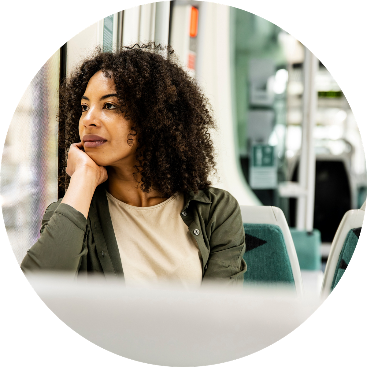 dame på bussen - Klikk for stort bilete