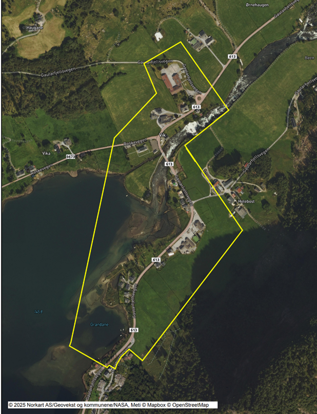 Vikja i Viksdalen Kartutsnitt - Klikk for stort bilete